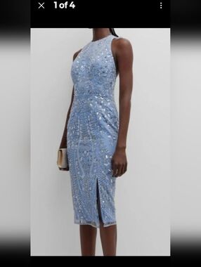 Dress The Population Beaded Emme Dress Blue NWT Size Xsmall